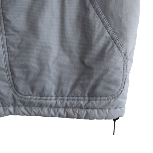 Filson Mens Light Grey Vest Size Large Nylon Primaloft Pockets Waist Drawcord - Picture 6 of 10